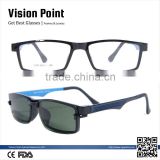 Square Full Rim TR90 Fashion High Quality Polarized Clip On Polarized Sunglasses For Adult