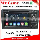 Wecaro Android 4.4.4 car dvd player touch screen car radio for audi a3 WIFI 3G bluetooth 2003-2013