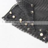 Wholesale Autumn Winter Latest Fashion Cute Lovely Pearl Beads Gauze Lace Girl Scarf thumbnail-5