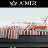 wholesale designer microfiber fabric painting designs peach color queen fitted knitted bed sheet s 6pcs