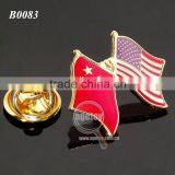 Acrylic Plastic Box Packing China And The United States National Flags Customized Enamel Metal Pin Badge thumbnail-3
