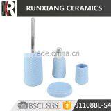 Fashion Blue 4ps Ceramic Bathroom Accessories Set thumbnail-1