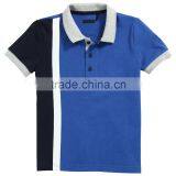 100% Cotton Men's Polo Shirt Sky Blue With Black White Side Panels thumbnail-1