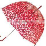 19'' Transparent POE Straight Umbrella With Dot Printing