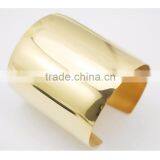 Simple Design Stainless Steel Blank Ultra Wide Gold Bangle Bracelets Cuff thumbnail-1