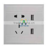 Universal All-powerful USB Wall Socket Dual USB Night Light Touch Switch
