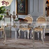 antique italian furniture - all silver foil baroque hand carved dining table