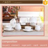 white color coffee sets bone china tea sets