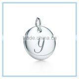 Yiwu Meise fashion Single initial stainless steel letter "I"disc charm