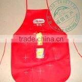 Checked Red Plain Non Woven Aprons Promotional thumbnail-1