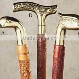 Wooden Walking Stick with Brass/Metal Handles