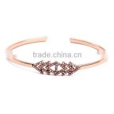 Exaggerated exquisite rose gold plating rhinestone triangle geometry bangle