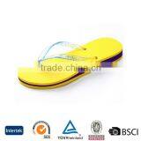 2016 Bulk Cheap Plain Ladies Heat Printing Glitter Strap Upper Yellow PE Flip Flops thumbnail-1