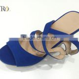 2016 wholesale high quality royal blue canvas upper platform high heel women sandals espadrilles shoes