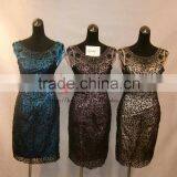 Short Sleeve Chiffon Blue Short Cocktail Dress With Sequins Vintage Short Evening Dresses thumbnail-4
