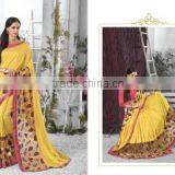 Inviting Red Georgettes Designer Saree/famous Indian Saree Designers thumbnail-2