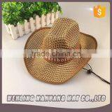 Customized Western High Quality Wholesale Plain Dyed Cowboy Straw Mat Hat