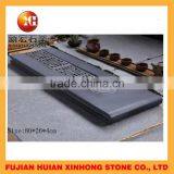 Round Hollow Out Drainage Mongolia White Metal Stone Tea Tray thumbnail-5