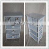 Shabby Chic Wooden Storage Chest Fully Assembled Wood Living Cabinet With White Hanging Hearts Handles thumbnail-1