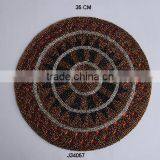 Round Brown and Amber Glass Bead Place Mats With Patterns Available in More Colours and Patterns