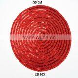 Red Glass Bead Place Mats With Patterns Available in More Colours and Patterns thumbnail-1