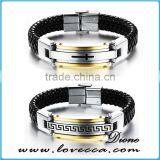 2017 Fashion Custom Logo Genuine Leather Bracelet Custom thumbnail-6