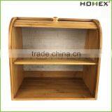 Bamboo Kitchen Double Bread Box /large Storage Box Homex-BSCI thumbnail-1