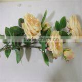 SJ20170002 Yellow Artificial Silk Flower Rose Bud thumbnail-2