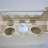 Lightweight Handmade Wooden Wine Bottle Holder Basket Wholesale thumbnail-2