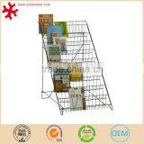 Floor Standing Wire Brochure Display Holder Metal Magazine Rack