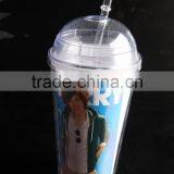 Clear Dome Lid Tumbler Double Wall thumbnail-3