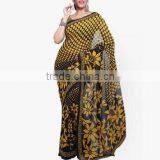 2016 Indian Traditional Saree Print Series Chiffon Long Irregular Women Dress thumbnail-2