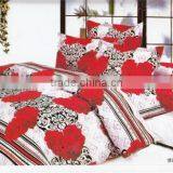 100%polyester Disperse Printed Rose Flower Luxury Diamond Velvet Bedding Set thumbnail-1
