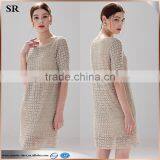 Western Style Crochet Cotton Lurex Ladies Casual Dress thumbnail-2