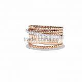 Two Tone Plated CZ Studded Ring thumbnail-1