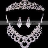 2016 High End Bridal Jewelry Set Shining Crystal Necklace and Earrings White Crystal Necklace and Earrings thumbnail-2