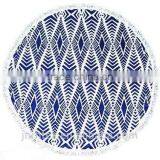 100%cotton Printed Round Beach Towel With Tassels thumbnail-2