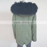 Myfur Black Sheep Fur Lining Mongolian Lamb Fur Hood Green Parka Jackets thumbnail-5