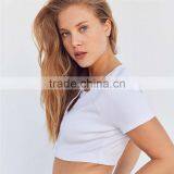 2017 OEM Simple Super Soft Ribbed Knit Cropped Button Down Blouse thumbnail-3