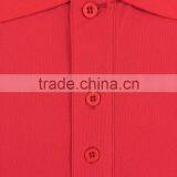 Hot Sale Mens Red Plain Polyester 3 Buttons Closure Pique Short Sleeve Polo Shirt thumbnail-4