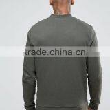 Men's Jersey Bomber Jacket With Snaps In Khaki thumbnail-4