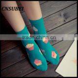 200 Needle Fresh Color Korean Cute Cartoon Ice Cream Women Tube Socks for Young Girl Normal Wearing thumbnail-1