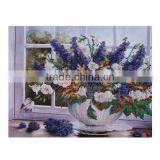 3d Diy Round Diamond Rhinestone Painting 5D Cross Stitch Kit Needlework Diamond Embroidered Mosaic Lavender Flower Home Decor thumbnail-2