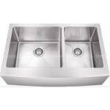 Stainless Steel Double Bowls Apron 6040 Handmade Sink thumbnail-1