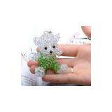 Crystal 3d Beaded Girl Teddy Bear 4mm Bicone Beads Charm thumbnail-2