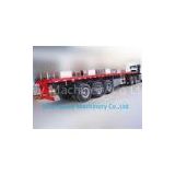 Sinotruk Flat Bed 3 Axles Semi Trailer Trucks in Red for Unloading
