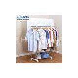 Scalable Height Dual Rods Clothes Display Rack / Commercial Standing Cloth Drying Hanger thumbnail-1