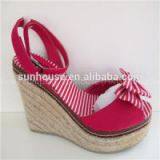Suede Lady Wedge Heel Sandals thumbnail-1