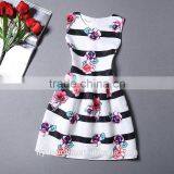 Purple Rose ro r Women Printed A Line Dress/sym Rose Multi Design Sleeveless A Line Dress Skirt