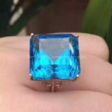 18K Rose Gold Inlaid Square Topaz Ring Distribution Certificate.